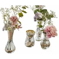 Mirabeau Tischvase Deko-Vase 4er Set Maelie antiksilber