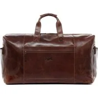 SID & VAIN Reisetasche echt Leder Weekender groß XXL-braun BRISTOL, Echtleder Reisegepäck für Damen & Herren, Sporttasche XXL braun-cognac