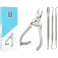 SMI Nagelzange Fußpflege Set Fußnagelzange dicke Nägel Nagelhautschieber Eckenheber, 4-tlg., Fußpflege set 4-tlg