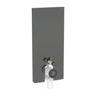Geberit Monolith Stand-WC-Modul 131033JK5 Bauhöhe 114cm, Front Glas lava, Seite aluminium schwarzchrom