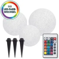 EASYmaxx LED Solarleuchte LED Solarleuchte mit Farbwechsel, Deko Gartenleuchte mit LED, 20/25/30 cm, ideal für Garten, Terrasse, Balkon