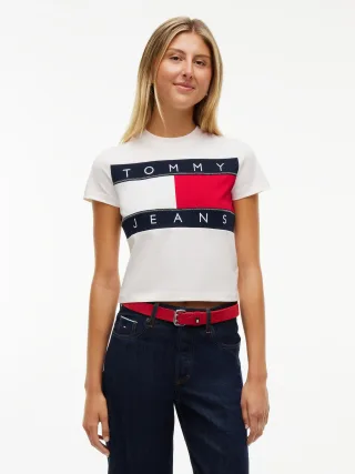 Tommy Jeans (PVH Group) - TJW REG FLAG SS TEE EXT Ancient White - Gr. - XS