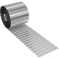 FIVMEN Rasenkante 5m/10m Beetbegrenzung aus Metall Beetumrandung Verzinkt, 15cm/18cm Hoch, Silber/Schwarz/Rost, Rasenbleche Mähkante Flexible Rasen Umrandung