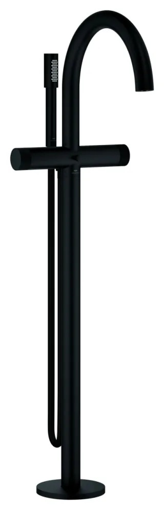 GROHE Wannenbatterie Atrio Private Collection, 25229 Bodenm. Knopfbet. phantom black, 25229KF0 25229KF0