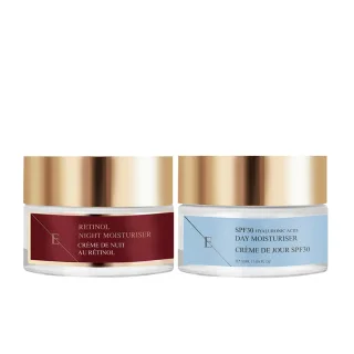 Retinol Nachtfeuchtigkeitscreme 50ml + SPF 30 Hyaluronsäure Tagescreme 50ml