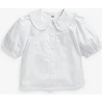 Next Langarmbluse Bluse mit Rüschenkragen und hohem Baumwollanteil (1-tlg)