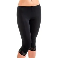HERMKO Leggings 5722 ¾ l ang mit Spitze, Bio-Baumwolle/Elastan mit Umschlagbund