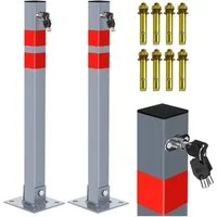 Clanmacy Absperrpfosten 65cm Parkplatzsperre Bügel Pfosten Kette Poller Klappbar (2-tlg)