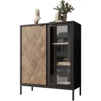 Lookway Standvitrine LIAM Vitrine mit zwei Türen und Beleuchtung