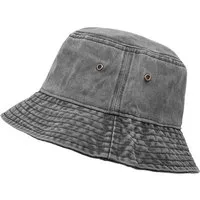 Bwecuy Fischerhut Breite Krempe Washed Denim Baumwolle Outdoor Sonnenhut