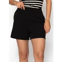 SASSYCLASSY Shorts Elegante Shorts Damen Sommer High Waist Stoffhose mit Reißverschluss Sommerhose Schwarz Beige Braun Neon Pink
