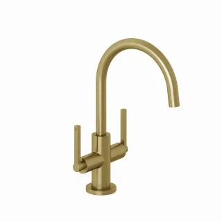 Kludi NOVA FONTE Waschtischarmatur PURISTIC Einlochmontage Brushed Gold, 20118N015 20118N015
