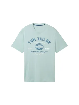 Tom Tailor - T-Shirt mit Logo-Print white moss - Gr. - L