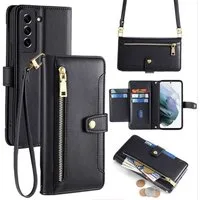 betterfon Handykette für Samsung Galaxy Leder Umhänge Hülle mit Kartenfächer, Hände frei – mit Silikonhülle & Schnur für flexiblen Alltag