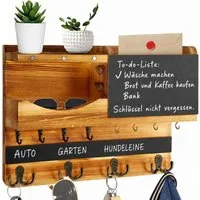 AIMAX Wandgarderobe Schlüsselbrett Schlüsselablage Holz Wand mit Ablage, Haken, (1 St, 37 cm L x 28.5 cm B x 8.5 cm), Schlüsselboard Schlusselhanger