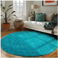 Carpettex Hochflor-Teppich Unicolor - Einfarbig, Rund, Höhe: 30 mm, Einfarbig Shaggy Teppich Wohnzimmer Langflor versch. farben und größen