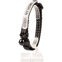 DUVO+ Katzen-Halsband Reflektierendes Katzenhalsband mit Adresse schwarz