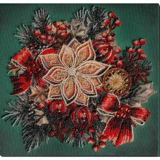 Perlen-Stickbild "Weihnachts-Tradition", 25 x 34 cm