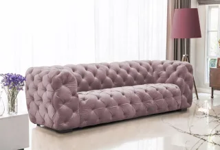 OUTLET Sofa Designersofa NATALIE 3-Sitzer in Stoff Riviera Rose