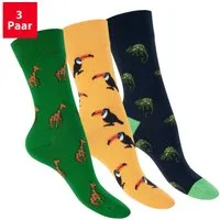 Footstar Basicsocken Damen/Herren Bunte Motiv Socken Funny Baumwollsocken