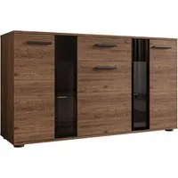 MIRJAN24 Kommode Salsa (mit 3 Türen und Schublade), mit Glasregale, LED-Beleuchtung als Option
