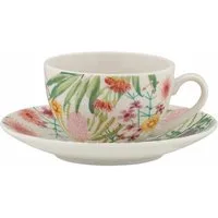 Maxwell & Williams Espressotasse NATIVE BLOOMS mit Untertasse 100 ml, Porzellan