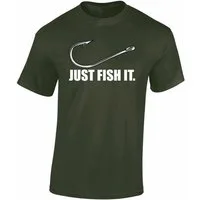 Baddery Print-Shirt Angel Tshirt: "Fish it" - Angler T-Shirt Männer - Angler Geschenke, hochwertiger Siebdruck, auch Übergrößen, aus Baumwolle
