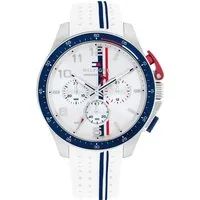 Tommy Hilfiger Chronograph BANK 1792167, Quarzuhr, Armbanduhr, Herrenuhr, Silikonarmband, analog, Stoppfunktion