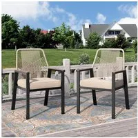 PHI VILLA Gartenstuhl (Gartensessel Balkonstuhl Outdoor Sessel Chair), Gartenstuhl 2er Set