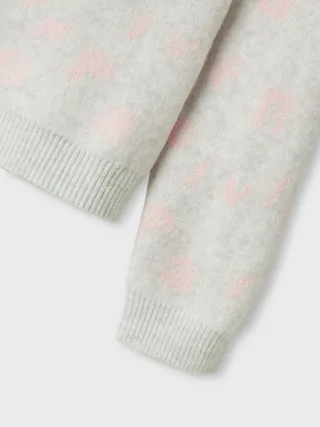 NAME IT - NKFOLINE LS KNIT BF light grey melange - Gr. - 146/152