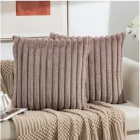 OKWISH Kissenbezüge 2er Set Flauschig Plüsch Deko Dekokissen Sofakissen Zierkissenbezüge, (2 Stück), 45x45cm Sofakissen Couchkissen Bezug Sofa Schlafzimmer Reißverschluss