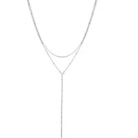 Hey Happiness Y-Kette Layer Damen Edelstahl 18K Roségold vergoldet, Erbskette Schlangen Kette Y, wasserfest