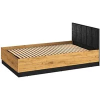 Lomadox Bettgestell CASPER-131, 120x200cm, Velours-Kopfteil, aufklappbarer Bettkasten