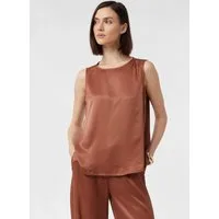 comma Blusentop Bluse Ärmellose Bluse aus Viskosesatin