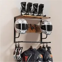 GarveeMore Motorhalterung Motorradhelmhalter Wandhelmhalter mit Haken