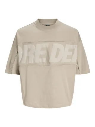 JACK&JONES - JCOBIARRITZ BIG TEXT TEE CN STYD SS JNR Crockery - Gr. - 152