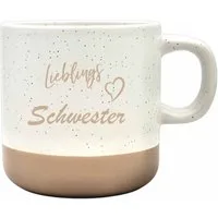 Camolo Tasse Kaffeetasse Lieblings Schwester aus Steingut - 360 ml Geschenk, Keramik