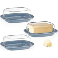 uandu home Butterdose Glas & Bambus – Borosilikat Glasdeckel, (mit FSC-zertifiziertem Bambusboden – Luftdichte Butterglocke für 250g Butter – Butterschale, Geschenkidee, Butter Box Dose, Butterbox)