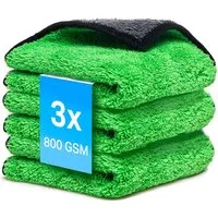 Kemes Mikrofasertücher 800 GSM extrem saugstarke Mikrofasertuch (3PCS) Mikrofasertuch (80% Polyester 20% Polyamid, 30x30 cm, Packung, 3-tlg., 3 x Mikrofasertuch 30 x 30 cm, waschmaschinenfest)