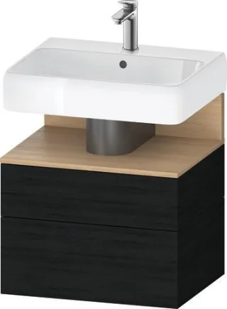 Duravit Qatego Waschtischunterbau wandhängend Eiche Schwarz Matt 590x470x590 mm - QA4393030160000 QA4393030160000