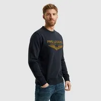 PME LEGEND Sweatshirt Crewneck soft terry with logo mit Logo Stickerei