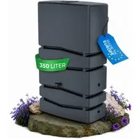 YourCasa Regentonne Eckig 350 Liter [Aqua Silo] XXL Regenfass mit Öffnung und Deckel