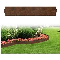 FIVMEN Rasenkante Metall Beetumrandung Verzinkt Beetbegrenzung Rasenbleche, 5Pcs, 100x15cm /100x18cm per Stück, Flexible Mähkante Palisade Schwarz/Silber/Rost