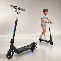 ANYSUN Elektro-Kinderroller Elektroroller für Kinder 6-12 Faltbarer E-Scooter Dual-Bremssystem, Belastbarkeit 50 kg, 6/10/15 km/h, 5-8km, LED-Beleuchtung, Leichtgewicht, Höhenverstellbar