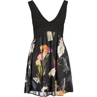 Desigual Partykleid Elegantes Kurzes Schwarz Kleid für Damen mit Collage-Effekt