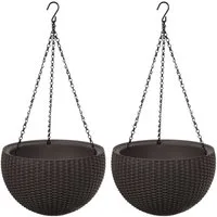 Keter Pflanzkübel 229544 Hanging Sphere Planter (2 St), Blumentopf mit Hängekette