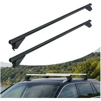 relaxdays Dachträger Aluminium geschlossene Reling, schwarz, 124 cm