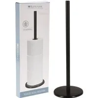 Koopman Toiletten-Ersatzrollenhalter Schwarz 45 cm für 5 Rollen (Stück, 1-St., Packung), 2-teilig, Metallgestell, Schwarz, für 5 Rollen, Badezimmer