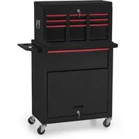 Barberpub Rollwagen BarberPub 2 in 1 Friseurwagen mit 5 Schubladen, mit Rollen, 0097, mit Rollen, mit Schrank & Haken, abschließbar