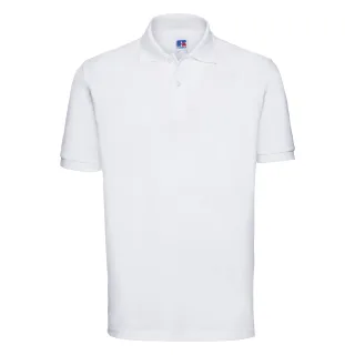 Russell Herren 100% Baumwolle Kurzarm-Poloshirt (Weiß)